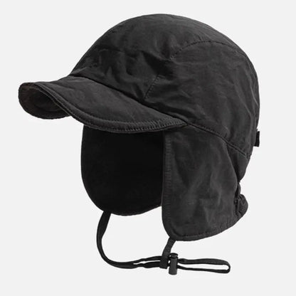 Japanese Retro Bomber Hat Solid Color Windproof Velvet Pilot Hat Ear Protection Lei Feng Hat Keep Warm