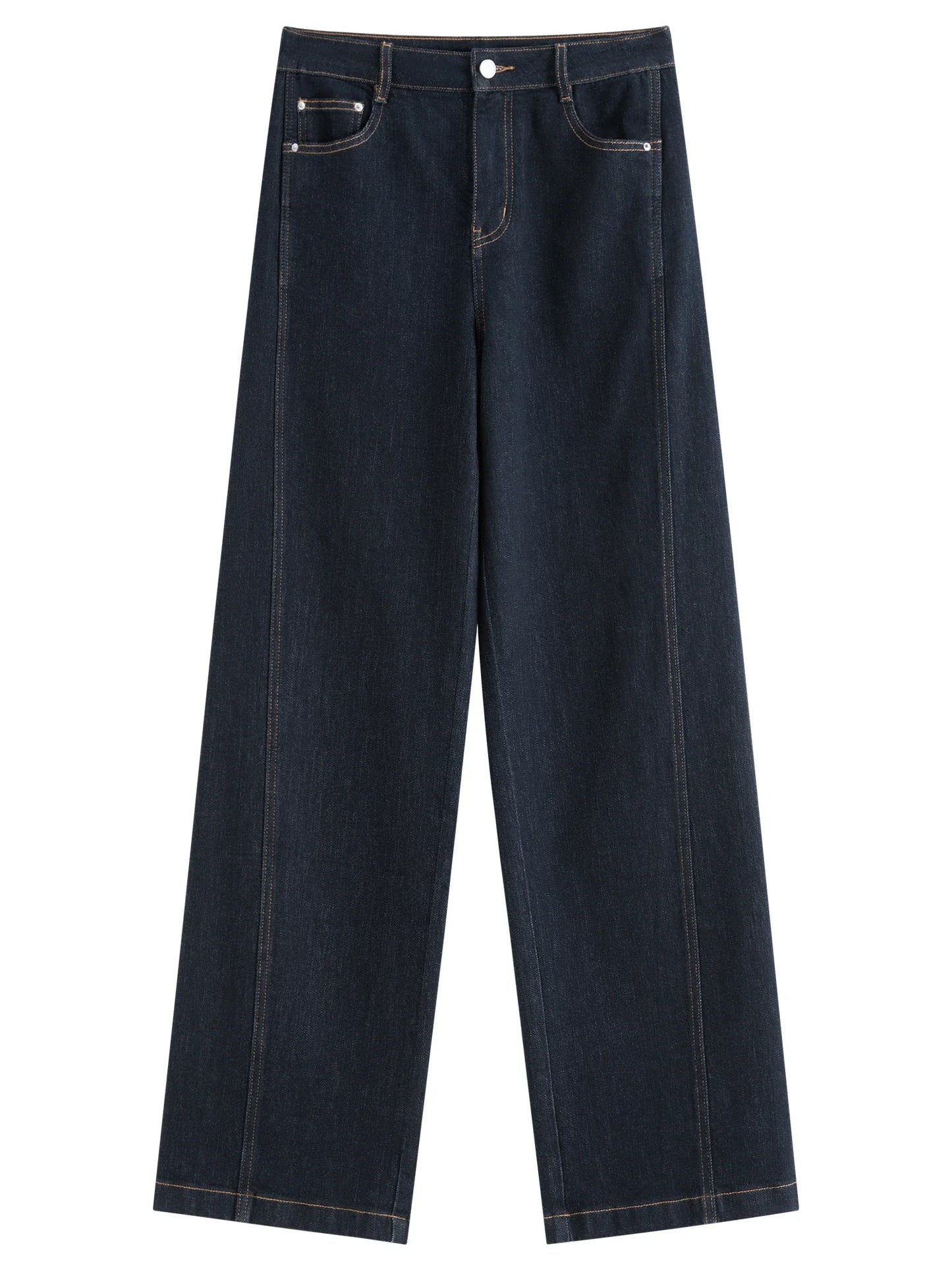 Retro Raw Denim High-waist Straight-leg Jeans Women's 2025 Early Autumn New 3D Cut Slimming Jeans 25FS13104