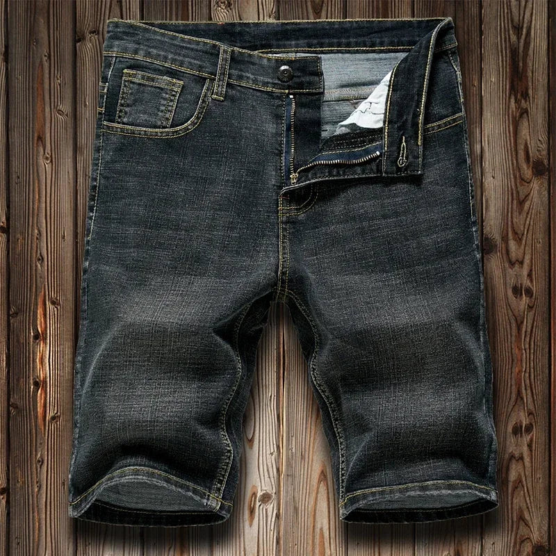 2026 Summer Shorts Jeans Men Denim Pants Stretch Dark Blue Fashion Design Men's Jeans Slim Straight Male Short Jeans Hombre