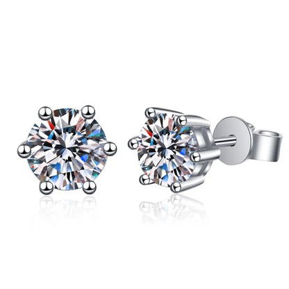 Screw Thread 1-4CT Moissanite Earring Studs for Women Men  Solitaire Ear Stud 100% S925 Solid Silver White Gold Plated