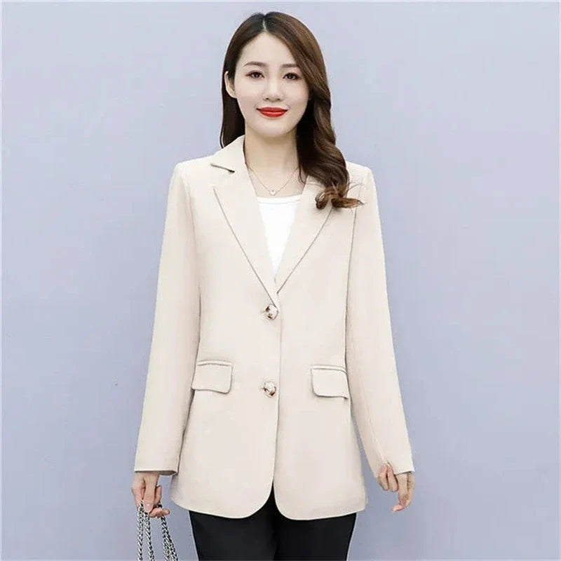 Spring Autumn Office Lady Blazer For Women 2025 Long Sleeve Slim High Quality Blazers Mujer Coats Jacket Winter Clothing Outwear