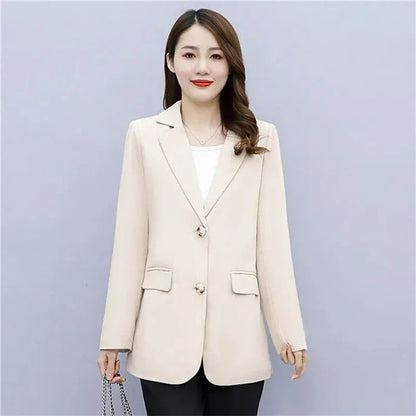 Spring Autumn Office Lady Blazer For Women 2025 Long Sleeve Slim High Quality Blazers Mujer Coats Jacket Winter Clothing Outwear