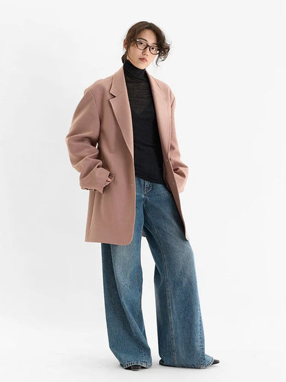 A Must-Have for Commuting~ 2026 Spring Women's Plus-Size Casual Blazer with Shoulder Pads, Oversized Loose Fit with a High-End Feel