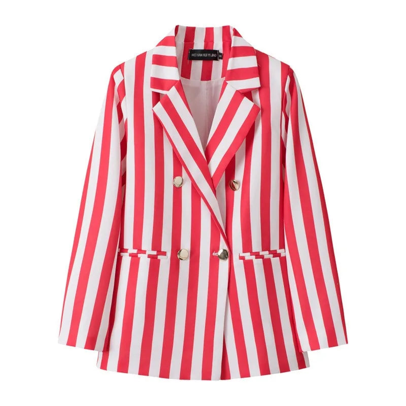 Casual Plaid Women's Suit Jacket Spring Autumn New Style Large Size Street Style Top Quality Polyester Commute Style Fashionable