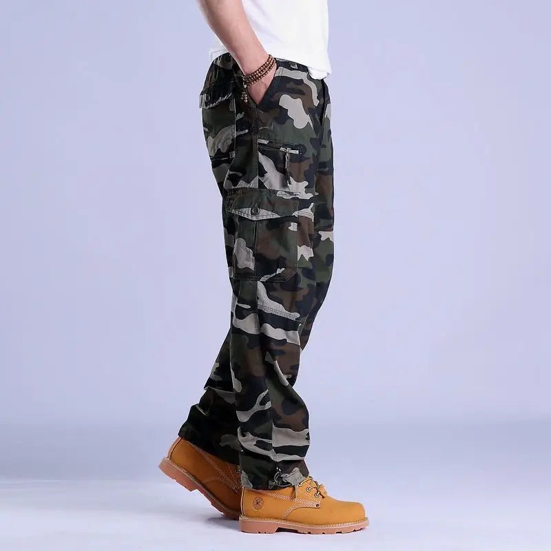 Men's Tactical Trousers Large Size Loose Casual Pants Running Overalls Men's Sweatpants Sports Hiking Outdoor Clothes Work Pants