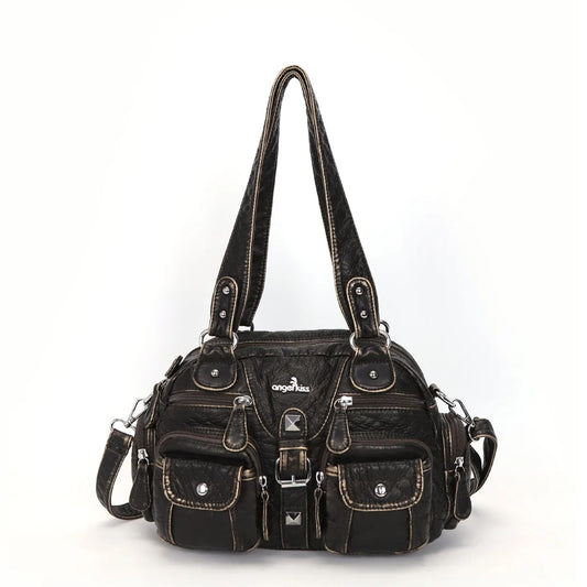 Vintage Women Handbags Satchel Top-handle Handbag PU Shoulder Bag Dumpling Pack Give Gifts Shoulder Bags Phone Money Pack