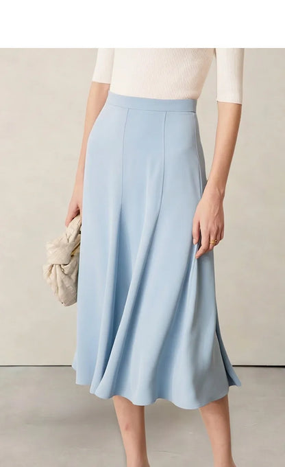 Women's Skirt 2026 Summer New Elegant Office Solid High Waist Mermaid Skirt Casual Loose Versatile Woman Clothes 12622093