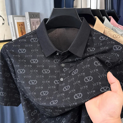 Fashion brand men's short sleeve polo shirt summer new item original printing custom design youth comfortable top casual T-shirt