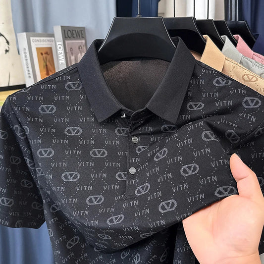 Fashion brand men's short sleeve polo shirt summer new item original printing custom design youth comfortable top casual T-shirt