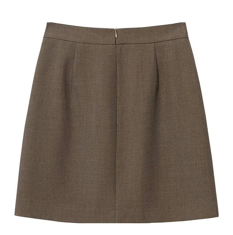 Mini Skirt 2026 Spring New Elegant Commuter Versatile Short Skirt A-Line Color-blocking Splicing Women's Clothing 12621021