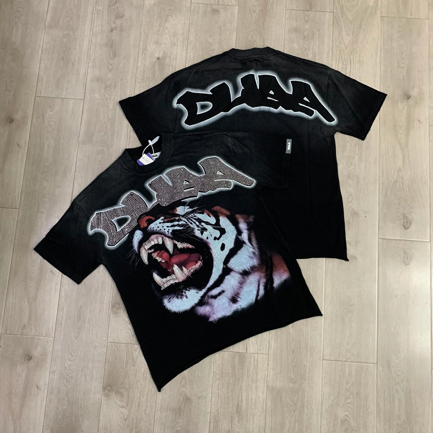 Car Letter Rhinestone Washed Cotton Short Sleeve Tshirts for Men and Women Harajuku Hip Hop Loose Shinning Diamond Tees Oversize