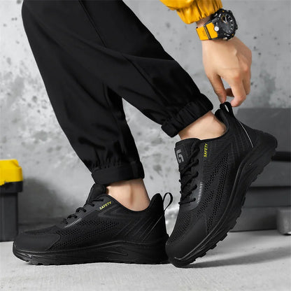 Summer Breathable Men Labor Shoes Lightweight Work Safety Boots Sneakers Anti Nail Indestructible Steel Toe Male Footwear