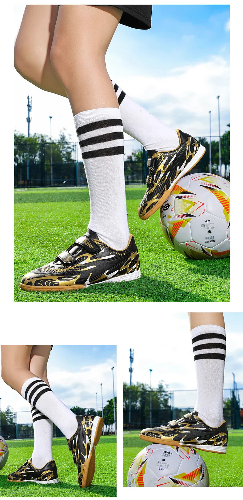 Professional Soccer Shoes Kids Long Spikes FG Football Boots Outdoor Grass Cleats Turf Football Shoes Boys Training Soccer Boots