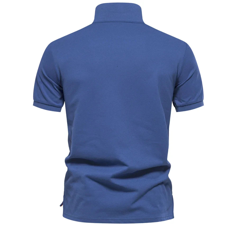 New Design Gradient Printed Cotton Blend Polo Shirts for Men Short Sleeve Summer Fashion Mens Polos