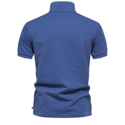 New Design Gradient Printed Cotton Blend Polo Shirts for Men Short Sleeve Summer Fashion Mens Polos