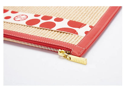 Handmade Woven Clutch Bag Ribbon Embellished Niche Style Clutch Bag