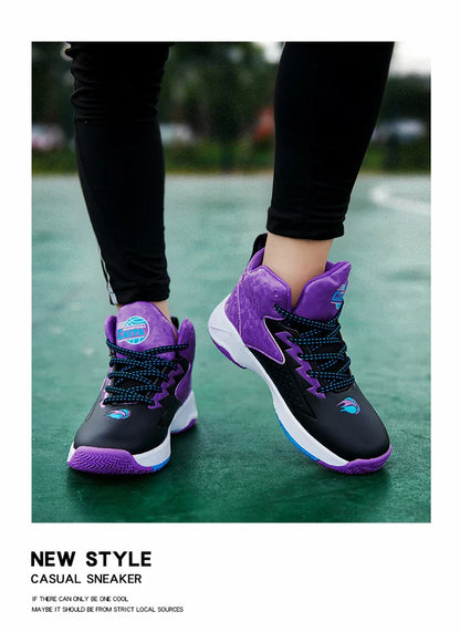 Fashion Brand Basketball Shoes Boy Kid Trainers Non-slip Children's Sports Shoes Outdoor Leather Basketball Sneakers Kids Girls