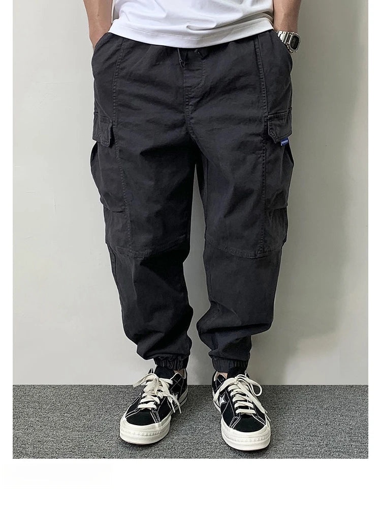 High Quality Cotton Cargo Pants For Men Japanese Streetwear Plus Size Tactical Pants Harajuku Casual Joggers Fashion Trousers