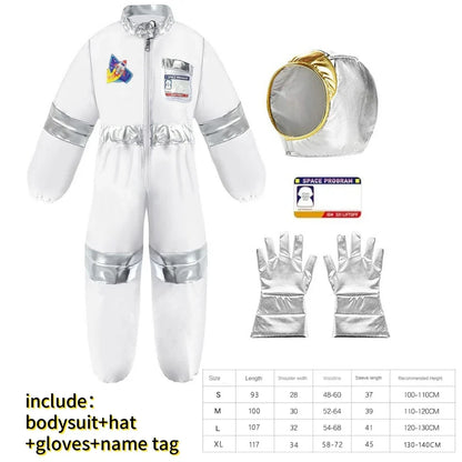 New Astronaut Boys Girls Cosplay Costume for Kids Spaceman Child Halloween Dress Up Children Rocket Jumpsuit Outfit Bodysuits