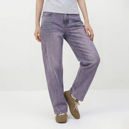 Semir Women Pants Denim Cotton Vintage Distressed Slit Wide Leg Curved Street Style Fashion Cool 2026 Summer Casual Wear Top