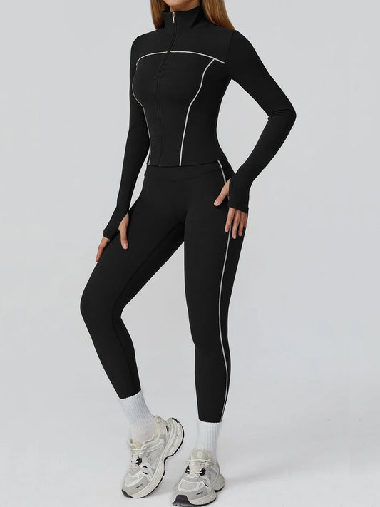 Yoga Set 2PCS Sports Outfits Women Clothes Fitness Tracksuit Gym Legging Workout Long Sleeved Female Bra Yoga Suit Sportswear