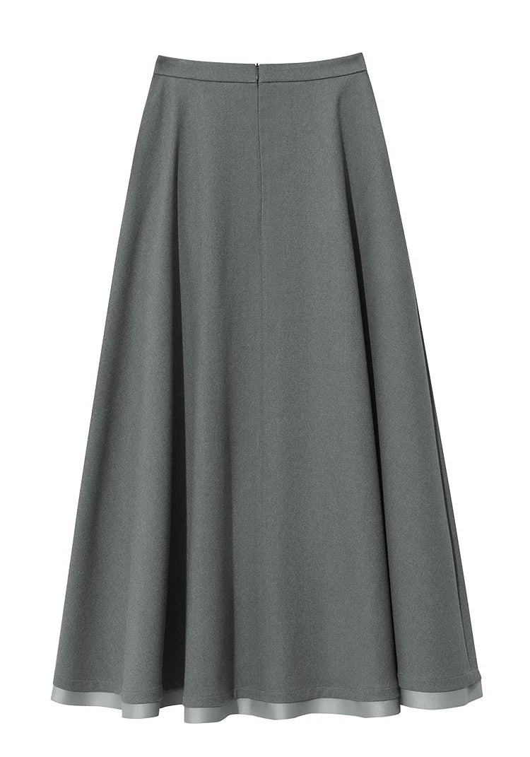 Elegant Skirts For Woman 2025 Winter New Commuter Style A-Line Mid-Calf Skirt Loose Solid Versatile Woman Clothes 12544126