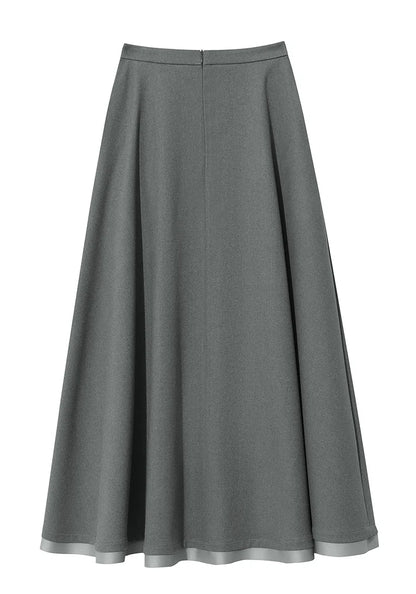 Elegant Skirts For Woman 2025 Winter New Commuter Style A-Line Mid-Calf Skirt Loose Solid Versatile Woman Clothes 12544126