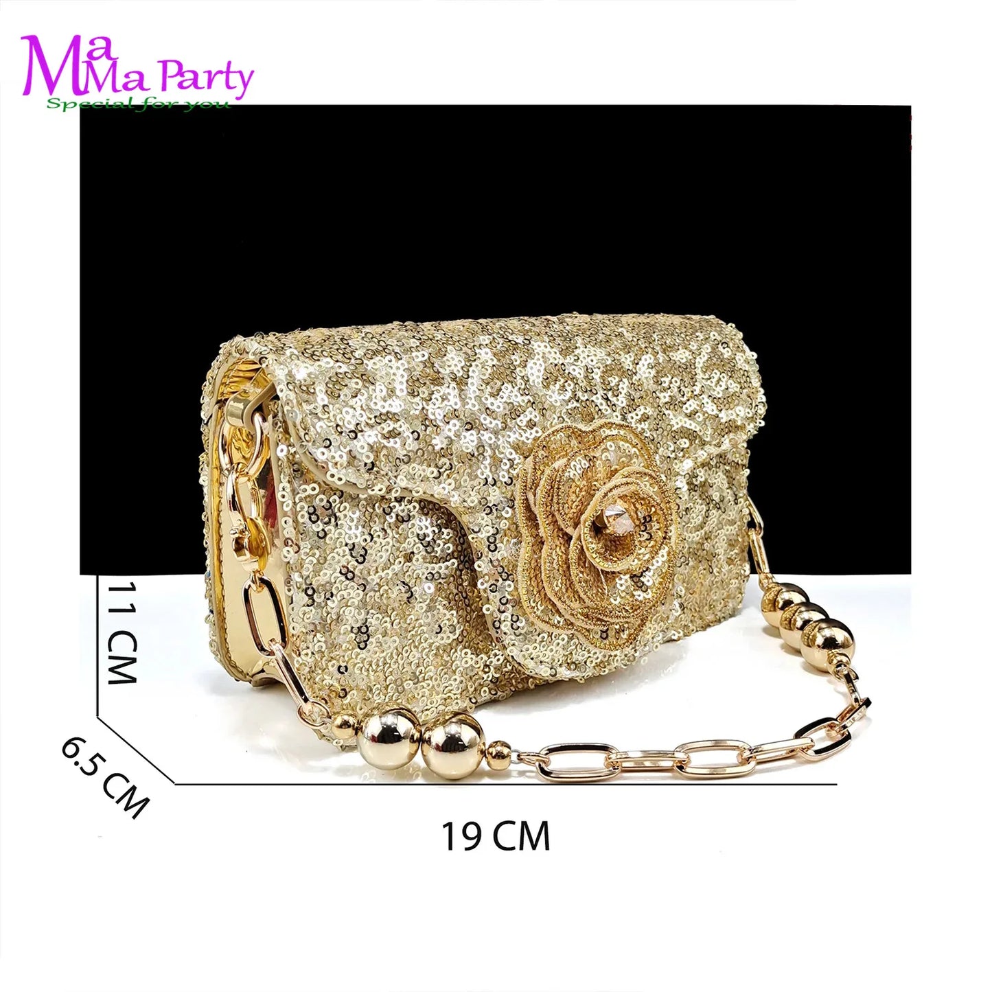 2024 Summer New Design Specials Italian Women Shoes and Bag Set in Gold Color Comfortable Heels with Appliques for Party