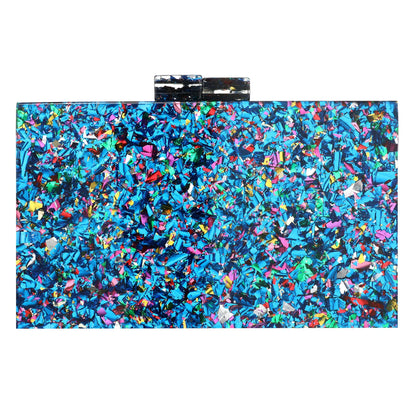 Women Handbags Evening Banquet Party Clutch Bag Rectangle Multicolor Geometric Trend Designed Acrylic Bags Chain Crossbody Bag