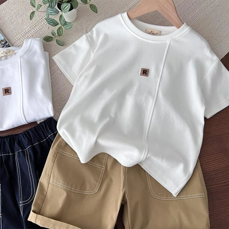 T-shirt and Casual Shorts Set for Children From 3 To 4 Years Old Children's Costume Toddler Boy Clothing Kids Clothes Summer Top