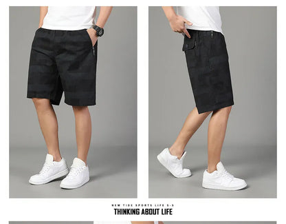 Big Size Men's Casual Shorts Summer Light Weight Shorts Outdoor Sports Cool Breathable Beach Relaxed Fit Cotton Cargo Shorts