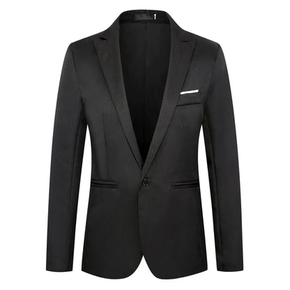 2026 New Men's Slim Blazers Fashion Single-button Business Casual Suit Jacket Solid Elegant Stylish Party Wedding Suit Tops Male