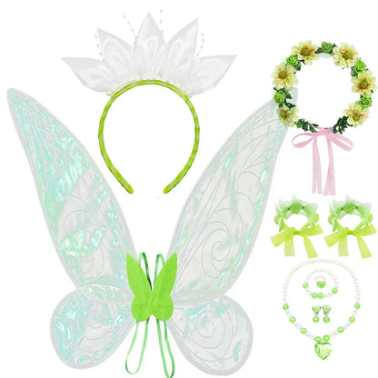 Tiana Fancy Girls Princess Costume Kid Carnival Dress Cosplay Floral LED Light Up Clothing Halloween Girls Christmas Party 2-11T
