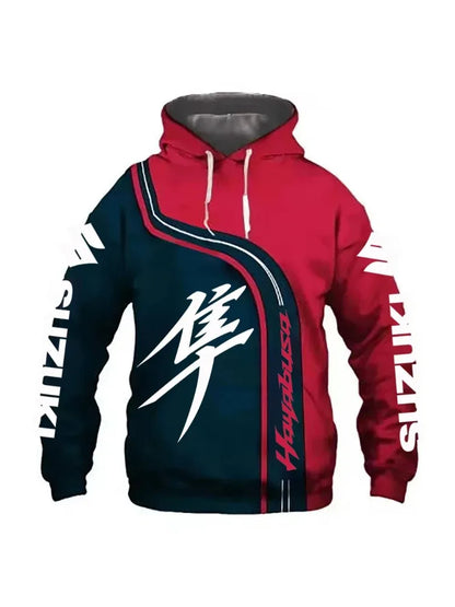 2026 Spring and Autumn Sportswear 3D printed men's and women's hoodies Hip-Hop street fashion motorcycle clothing