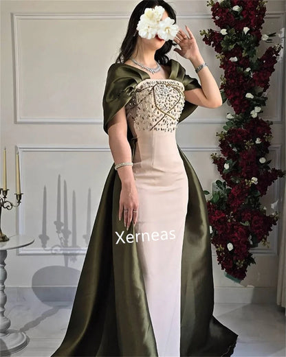 Customized Jersey Beading Off-the-shoulder Straight Long Dresses Bespoke Occasion Evening Elegant Party Sparkle High Quality