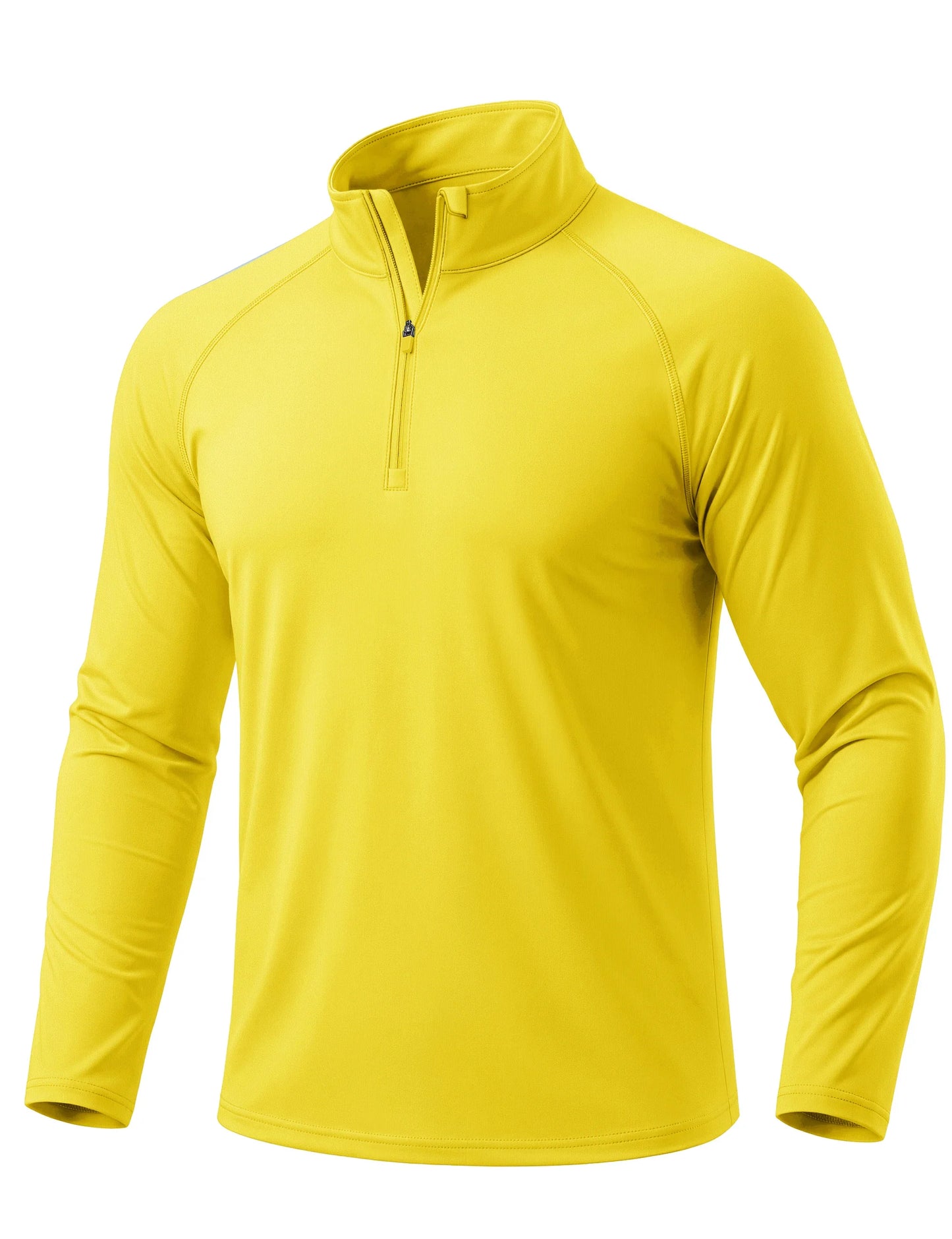 Men's Lightweight Long Sleeve T-Shirt UPF50+ Sun Protection Quick Dry Zip Neck Casual Summer Top