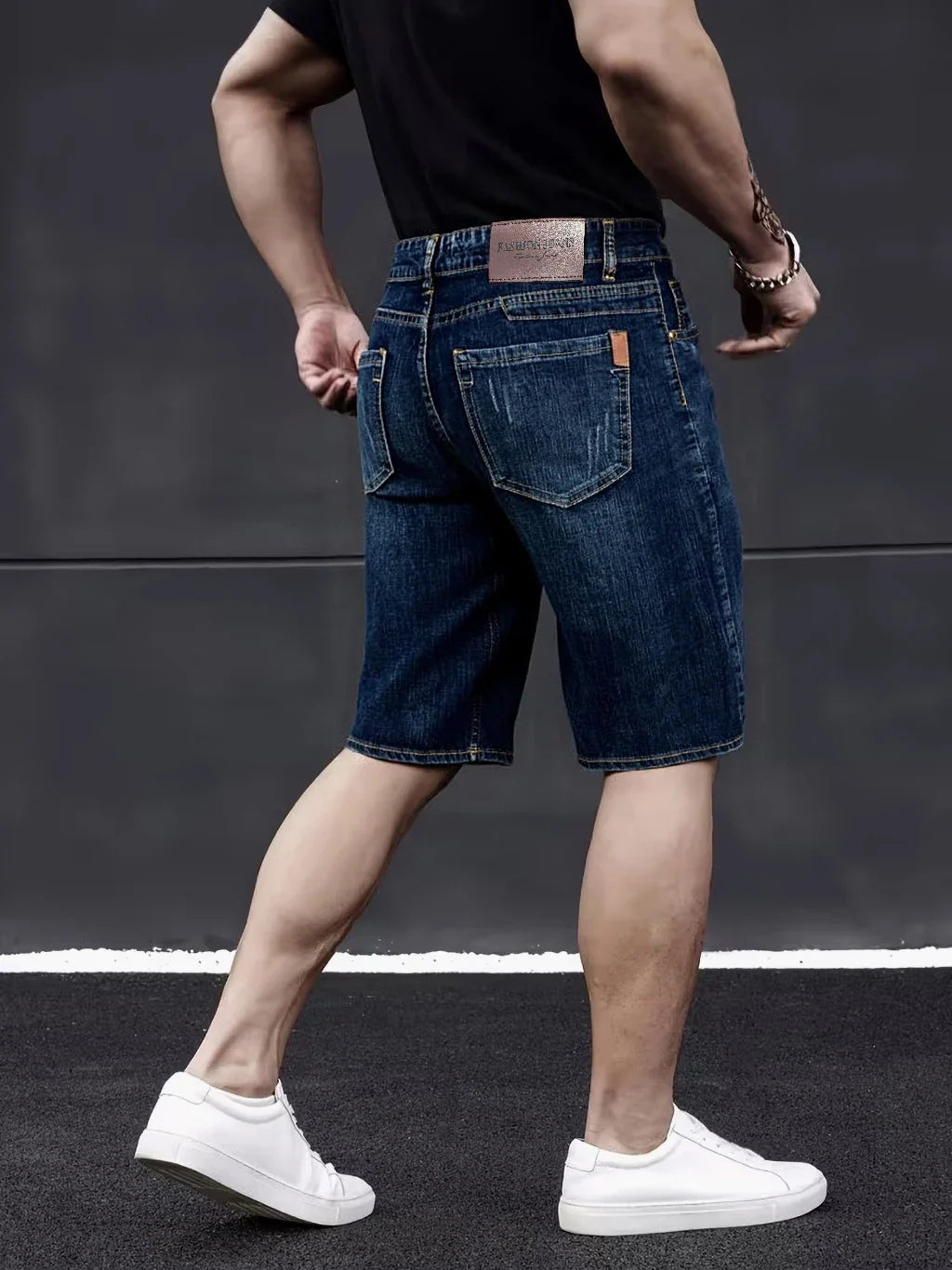 2026 Summer Shorts Jeans Men Denim Pants Stretch Dark Blue Fashion Design Men's Jeans Slim Straight Male Short Jeans Hombre