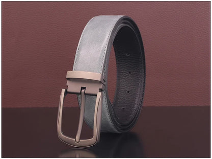 High quality pin buckle genuine leather fashion designers belts men casual luxury gray Cowskin young men ceinture homme B584