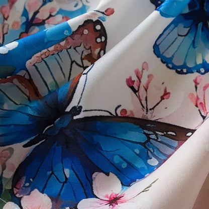 Summer New Girl's Butterfly Printed Dress 3-7Y Flying Sleeves Children's Cute Casual Dresses Girls Fashion Clothing