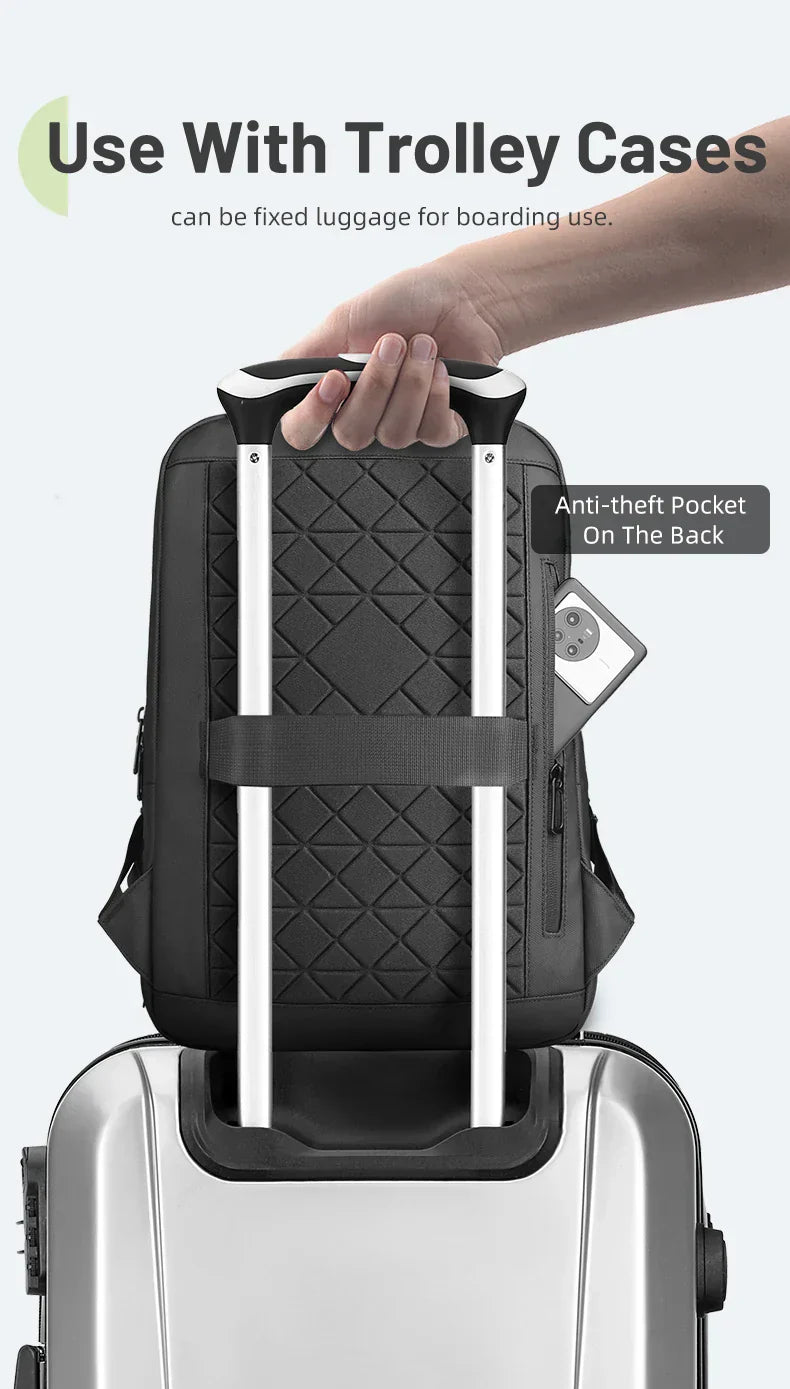 Men's Designer Laptop Bag Waterproof School Bags for College Boys Male Business Sports Travel Backpack Men With USB Charging