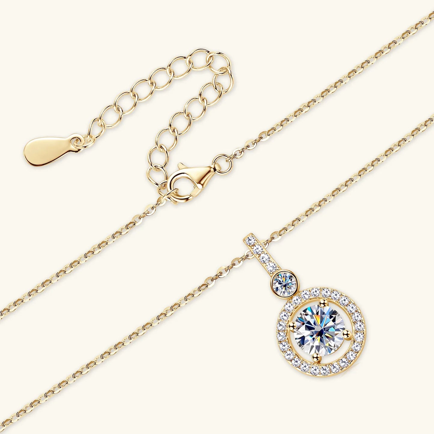 925 Silver Full Moissanite Pendant Necklace Certified 6.5mm D Color Lab Created Diamond Necklace for Women Quality Jewelry Gift