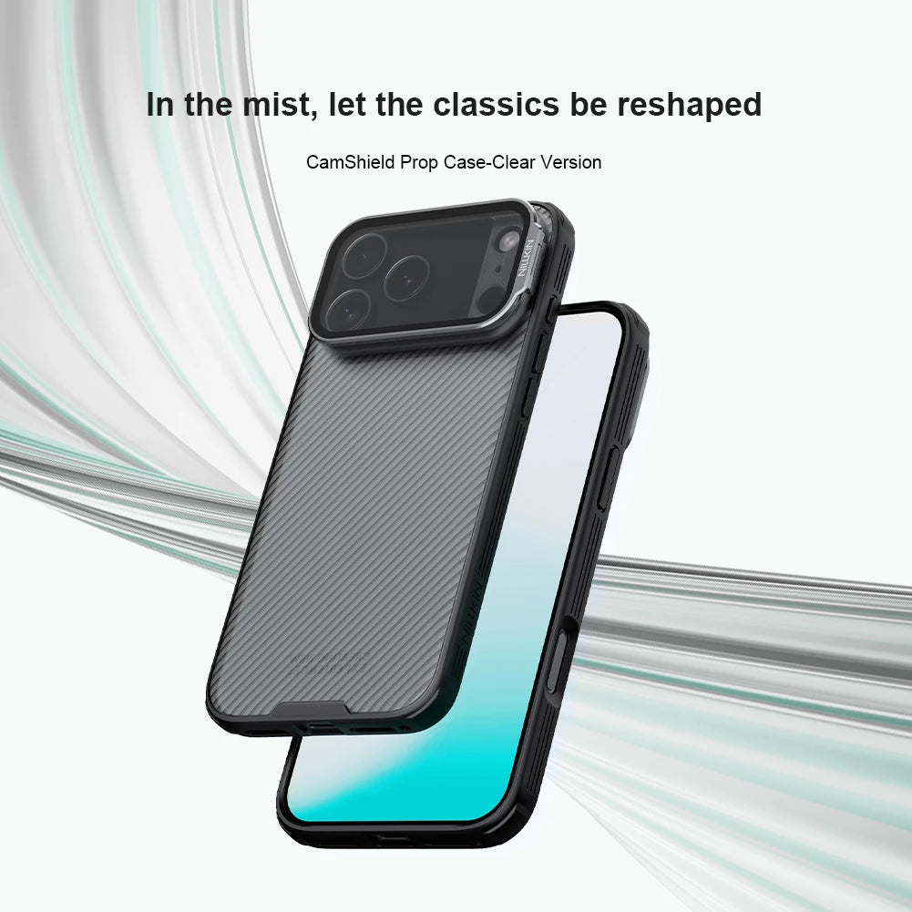 iPhone 17 Pro Max / 17 Pro Case CamShield Prop Camera Cover Transparent Stand Protection Back Cover Phone Case