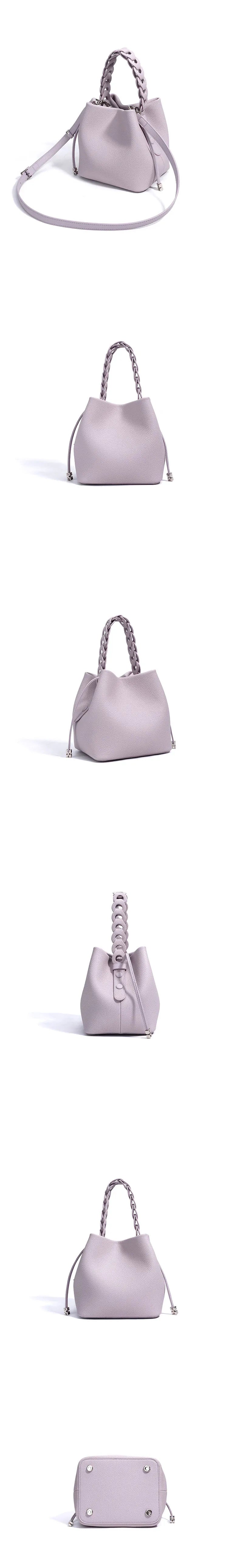 2026 New Genuine Leather Bucket Bag Summer Crossbody Shoulder Women's Tote Versatile Hobo  Handbag Spacious Casual Fashion