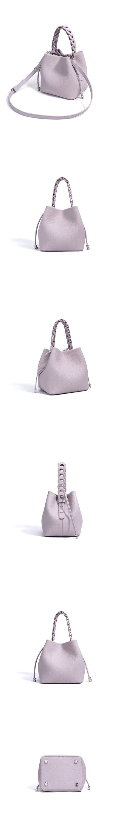 2026 New Genuine Leather Bucket Bag Summer Crossbody Shoulder Women's Tote Versatile Hobo  Handbag Spacious Casual Fashion