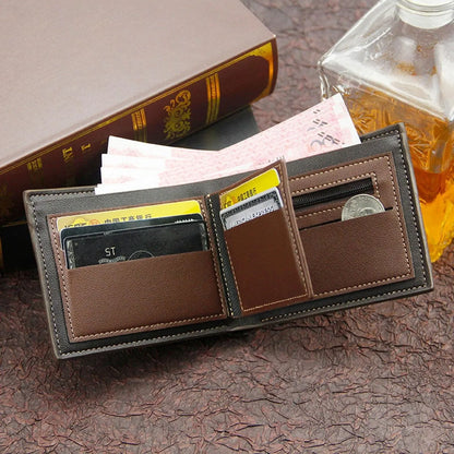 Portefeuilles courts pour hommes Givrés Grande capacité Portefeuille en cuir Multi-fentes Porte-monnaie Porte-photo Petits portefeuilles pour hommes cartera hombre
