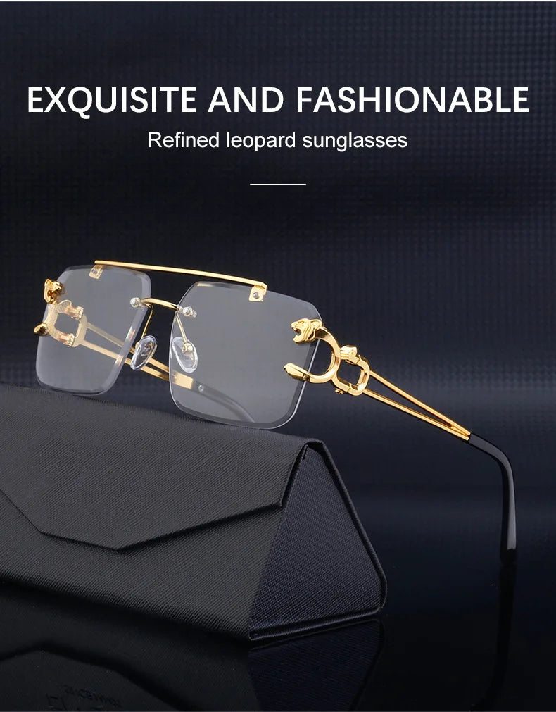 New Retro Rimless Sunglasses For Men Steampunk Sunglasses Women Punk Fashion Glasses Vintage Shades Gafas De Sol Sonnenbrill Sun