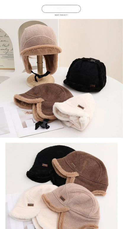 Russian Hat New Thick Warm Winter Htas for Men Women Fleece Lined Riding Hat Male Female Snow Ski Earflap Cap Bomber Hat
