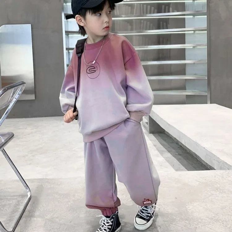 Print Sweatshirt Set Boy Autumn Winter Boys Sets Children's Clothing Top Bottom Costume Child Kids Clothes Suit Boy's 4 Years
