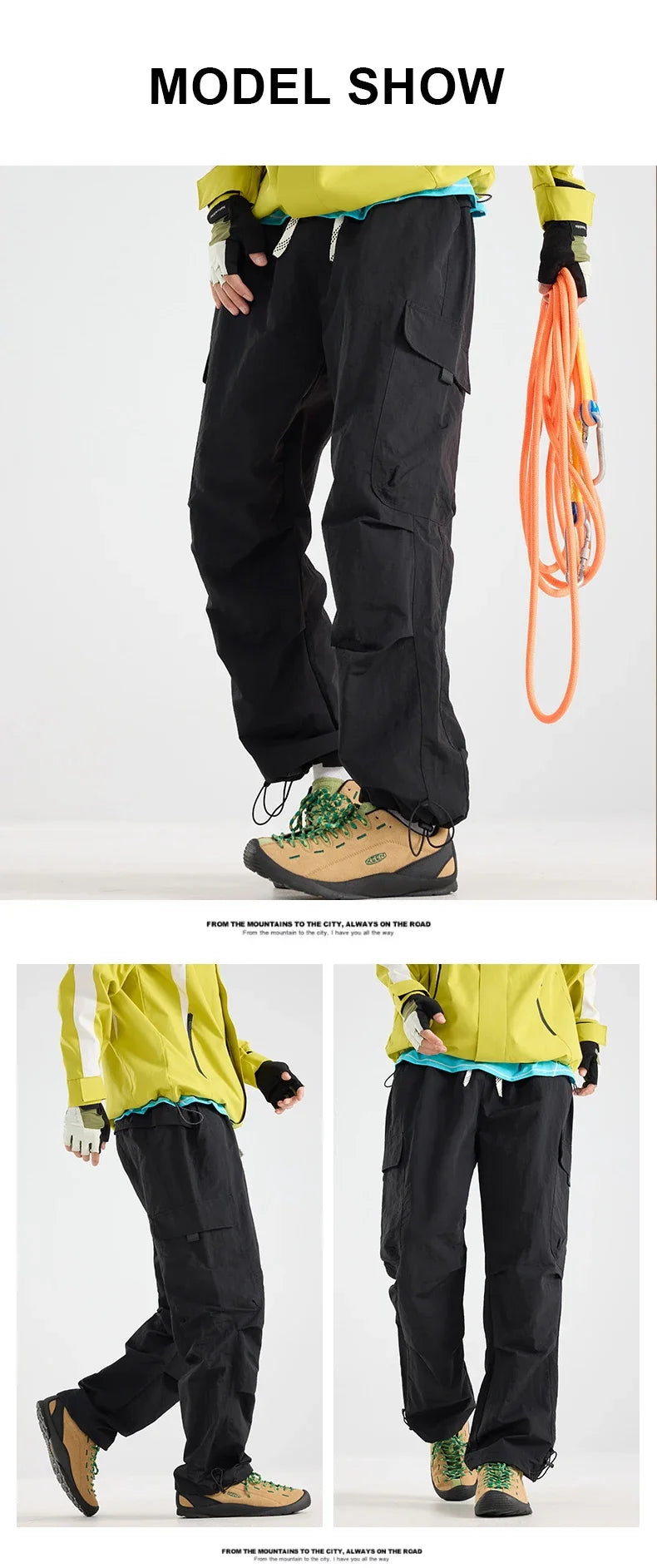 Men's Water-repellent Hiking Pants Scratch Resistance Fashion Cargo Pants Breathable Trousers Fishing Camping Pants