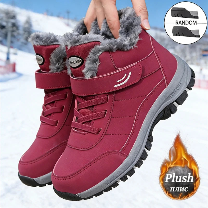 Snow Boots for Men Casual Winter Shoes Platform Non-slip Warm Fur Ankle Boots Plush Combat Outdoor Hiking Motorcycle Boots 2025